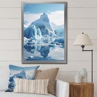 Designart "Glacier Majestic Ice II" Glacier Framed Wall Art Living Room